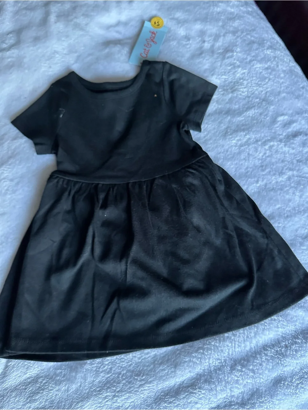 Carter's Black Short Sleeve Knit Dress for Girls